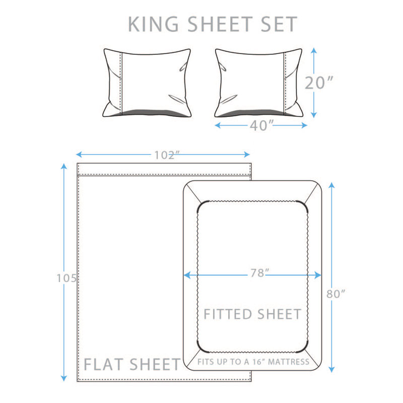 100% Cotton Sheet Set, King Sheet Set + 1 Fitted Sheet + 2 Pillowcases, White