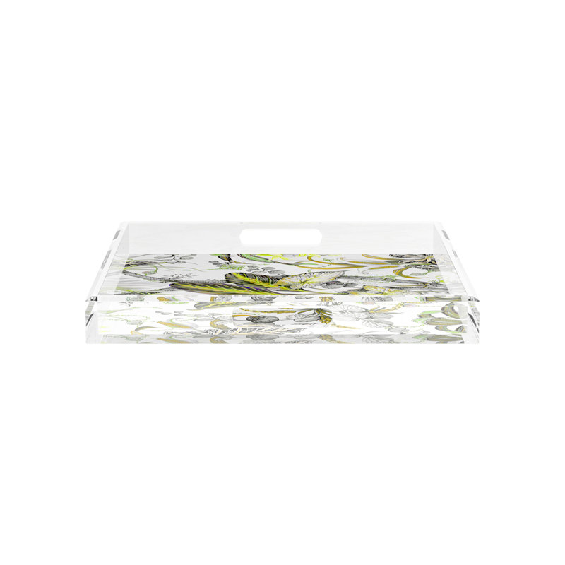 Plateau décoratif Amazonia, Moutarde, L 15 po x P 15 po x H 2 po