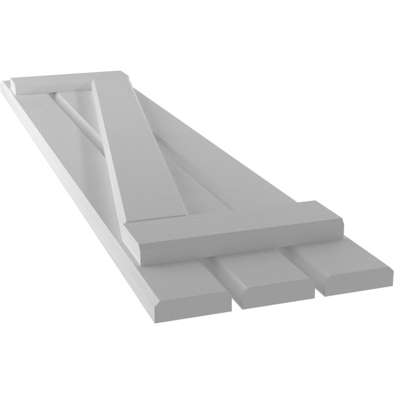 Volets de planche-n-lattes avec barre en Z (par paire) Americraft (2 lattes), Avec une couche d'apprêt, 11 1/2", 84"