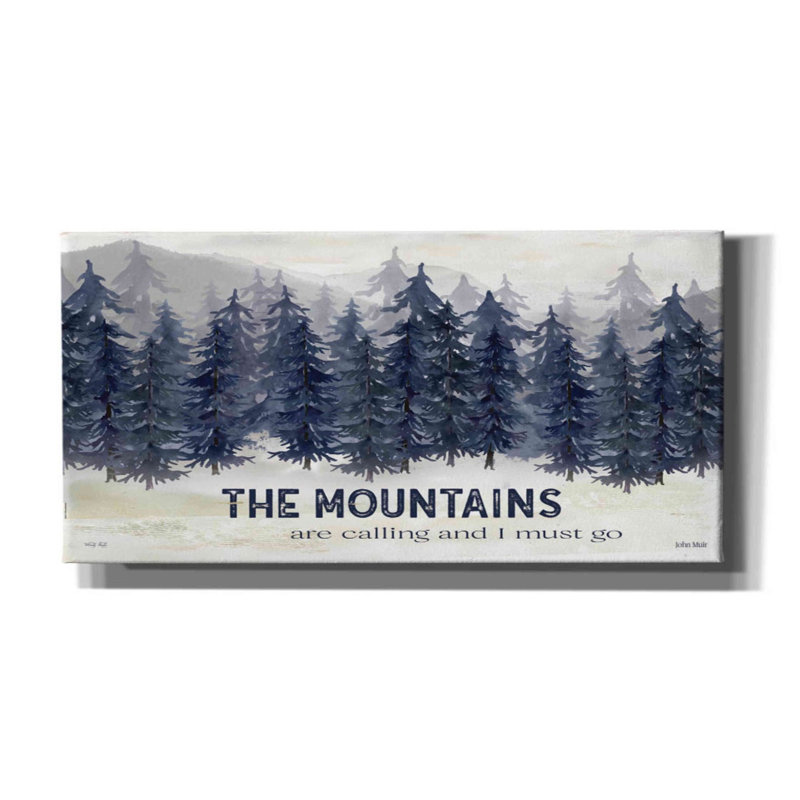 «Navy Trees The Mountains» par Cindy Jacobs, art mural sur toile, H 30 po x l 60 po x P 1,5 po
