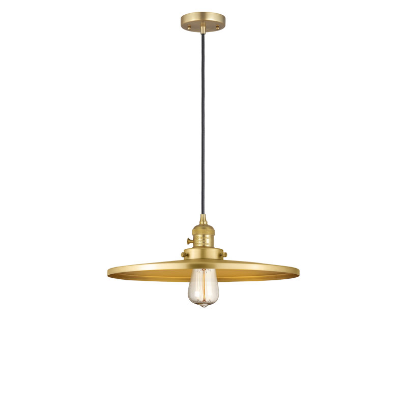 Rouvin Single Light Metal Pendant, 5.88" H x 16" W x 16" D, Satin Gold