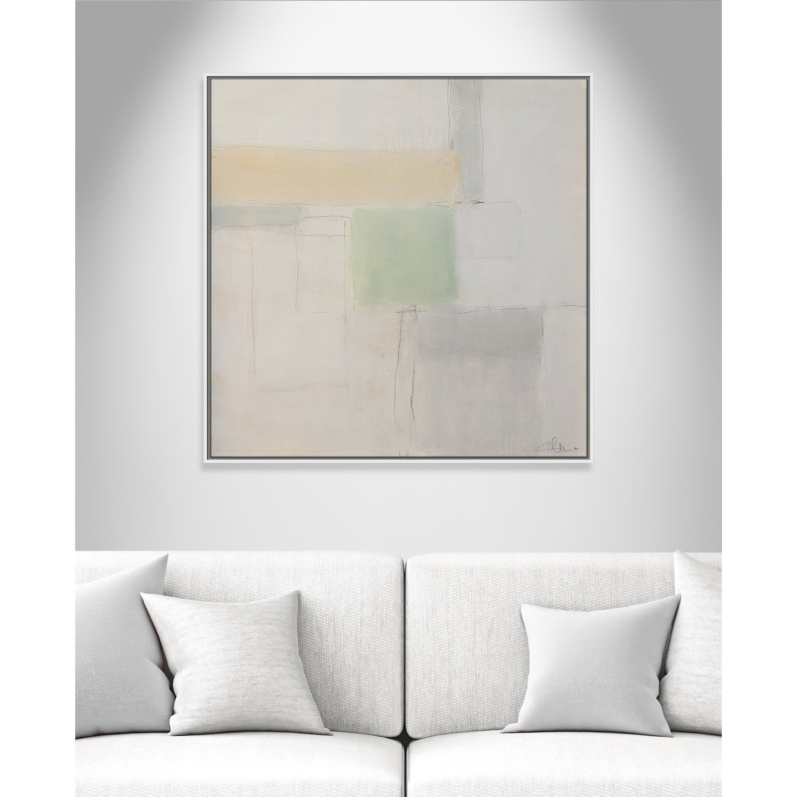 Veasey "Powder Room Whispers-I" Print, 37.5" H x 37.5" W x 2" D, White Framed