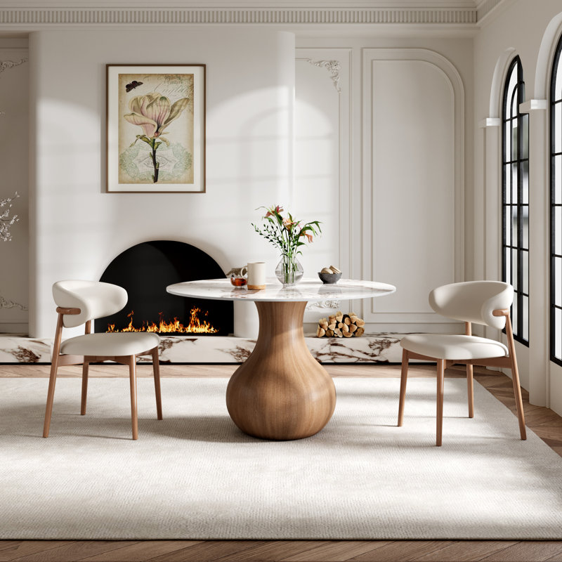 Ensemble de salle à manger de coin-repas 3 pièces 39 po avec 2 chaises rembourrées en cuir, H 29,5 po x l 39,4 po x P 39,4 po