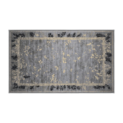 Machine Washable Gray Area Rug