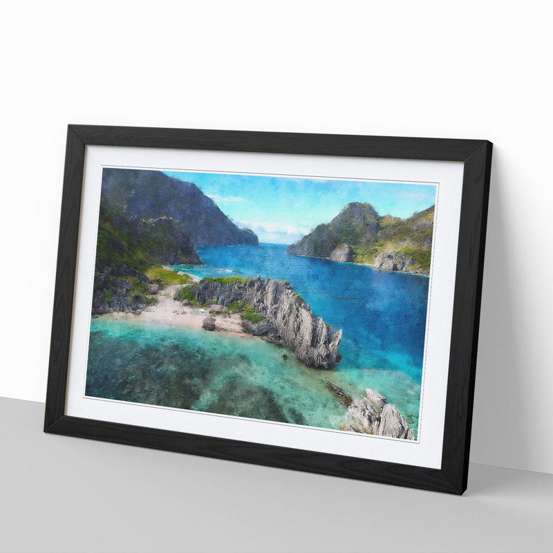 El Nido in the Philippines - Picture Frame Graphic Art, 36cm H x 48cm W x 2cm D, Black Framed