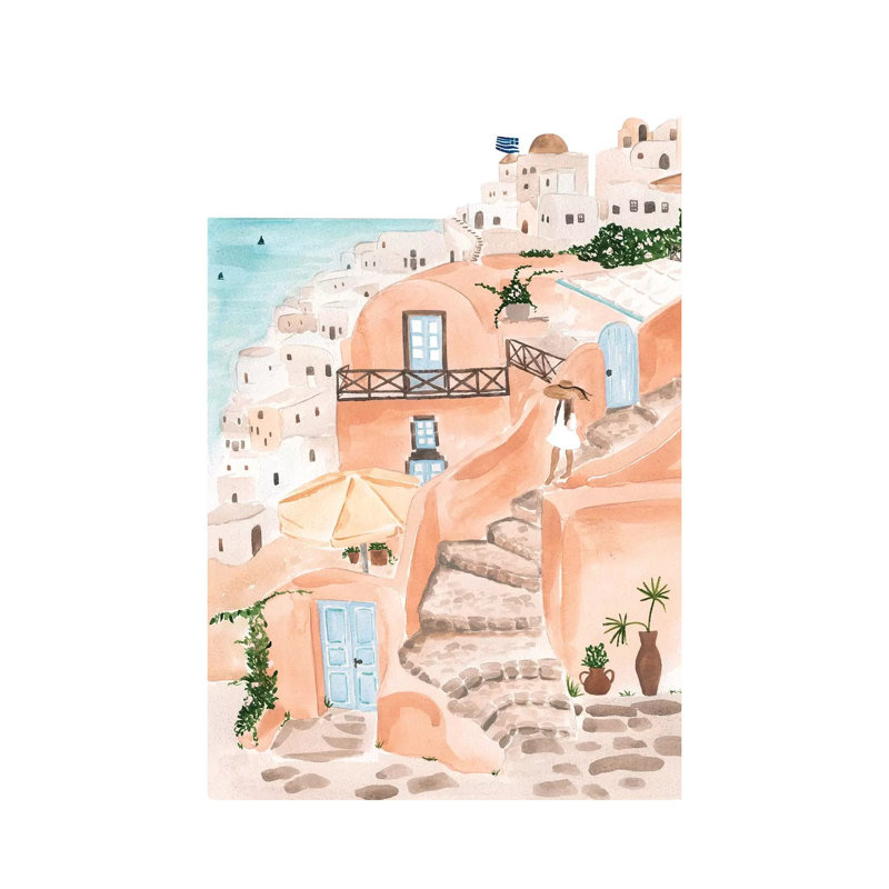 Santorini - impression sur toile tendue, H 18 po x l 12 po x 1,5 po