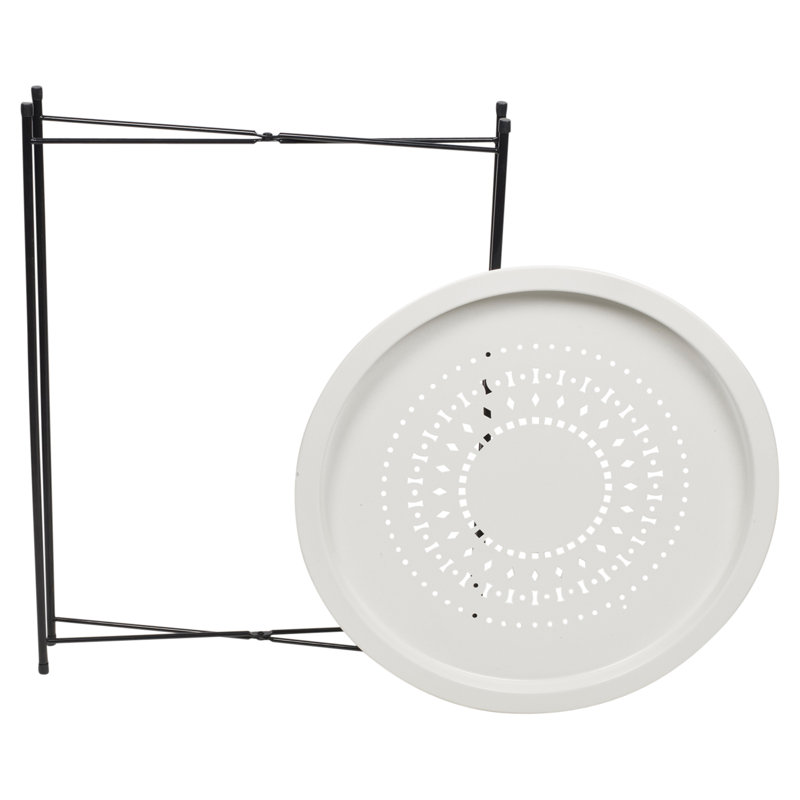 Hiltonia 46cm Circular Folding Table, White