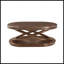 Table basse ovale en bois 44 pouces avec base en forme de X-1170674851