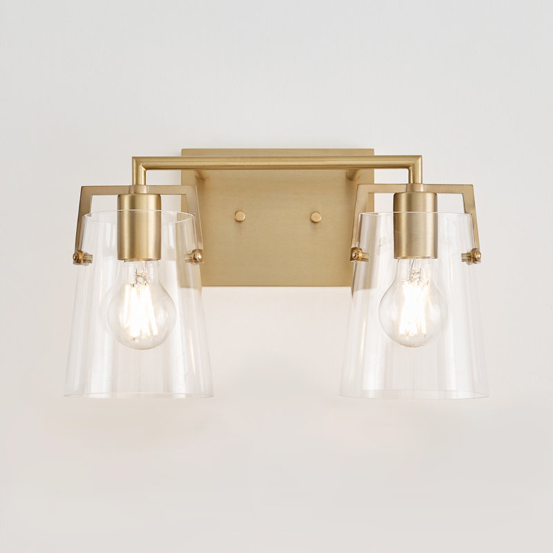 Crofton Vanity Light, 2, Satin Brass