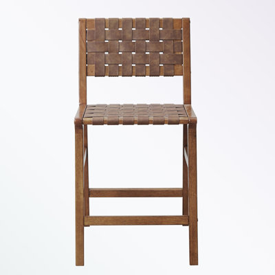 Dining Chairs with Faux Leather Woven back