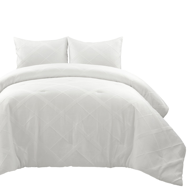 Pure White Diamond Jacquard Full Comforter Set