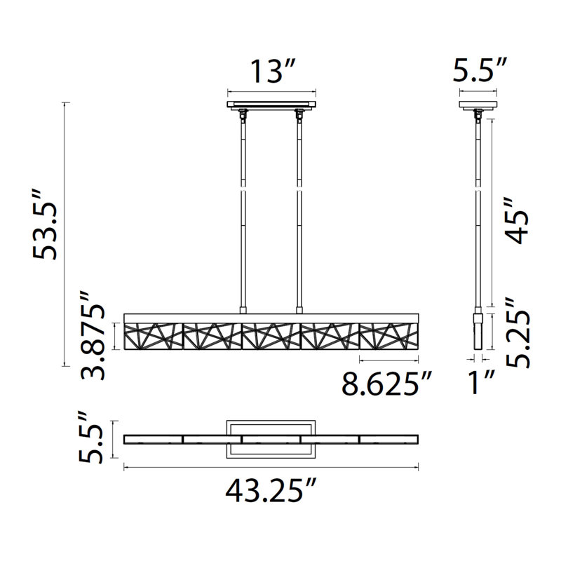 Lucus Pendant, Polished Nickel