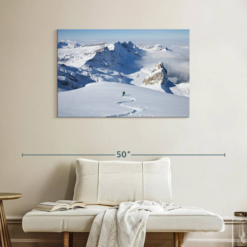Sireci Skier In Powder Snow, 26" H x 39" W