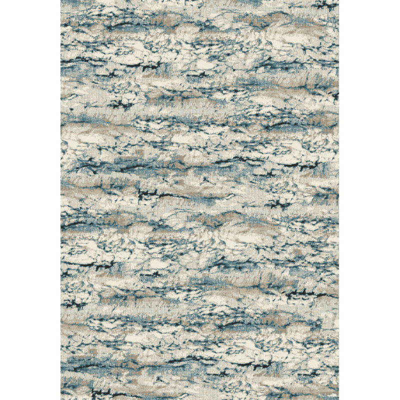 Tapis ivoire/bleu Matthews, Rectangle 6 pi 7 po x 9 pi 6 po