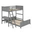 Lit simple superposé au dessus d'un lit double avec bureau-776845022