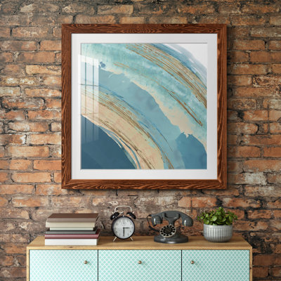 «Made Blue Waves III», reproduction encadrée de qualité supérieure - prête à être accrochée