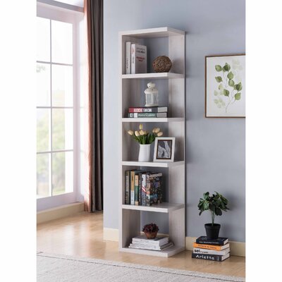 Paradigm Modern Contemporary Home Office Utility Bookshelf Case Cabinet Display WALNUT OAK Finish -  Wade LoganÂ®, 1B80CD712D224DC3A867F287BBAAD176