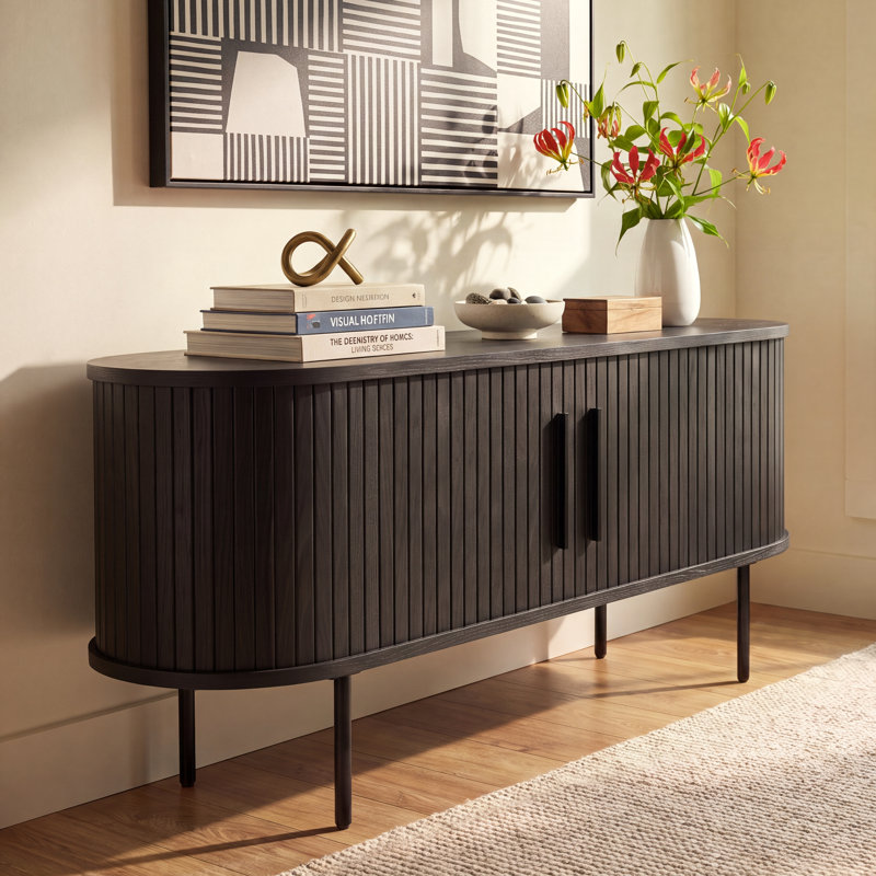 Iris TV Stand for TVs up to 65", Black Oak