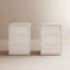 Ensemble de 2 tables de chevet rembourrées en cuir massif Annice, entièrement assemblées