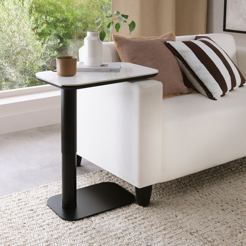 Sabit 35cm Stone Top Console Table, White