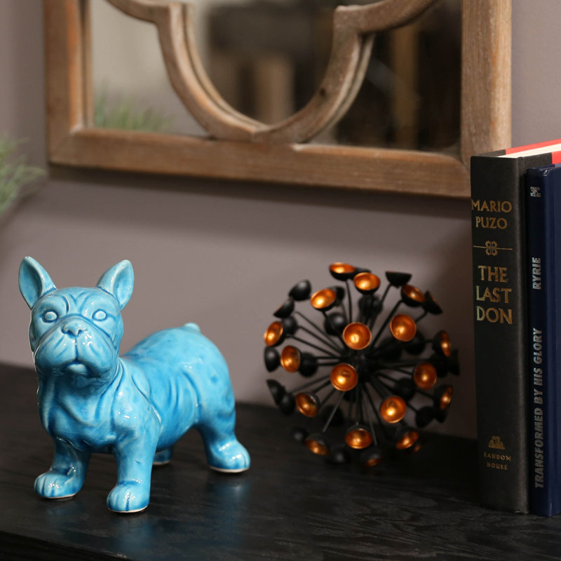 Figurine bouledogue français debout en céramique Lesure
