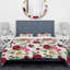 Ensemble de housse de couette designart pensées, cerises et roses sur fond en pointillé-35229392