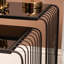 Cyani Metal Black Nesting Table For Living Room Furniture, Nest of Tables with Glass Top, End Table