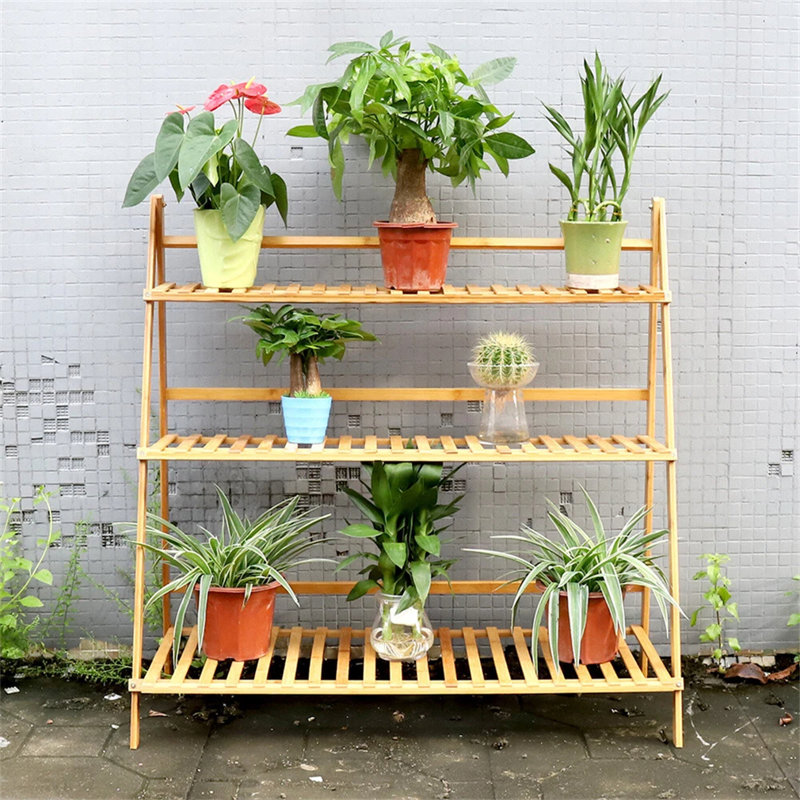 Asukulu Weather Resistant Plant Stand, Brown, 38" H x 38.8" W x 14.6" D