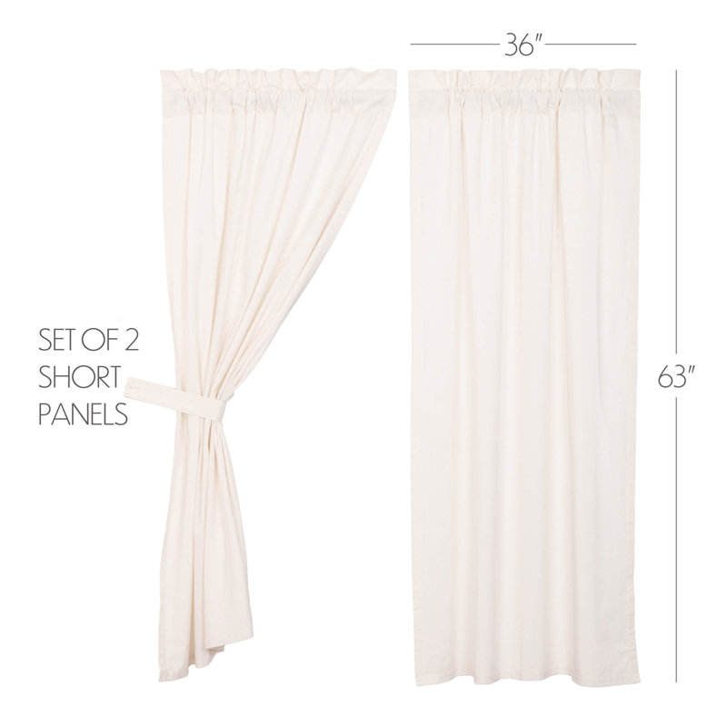 Ensemble de rideaux obscurcissant en mélange de coton Sickels, L 36 po x L 63 po, Blanc antique