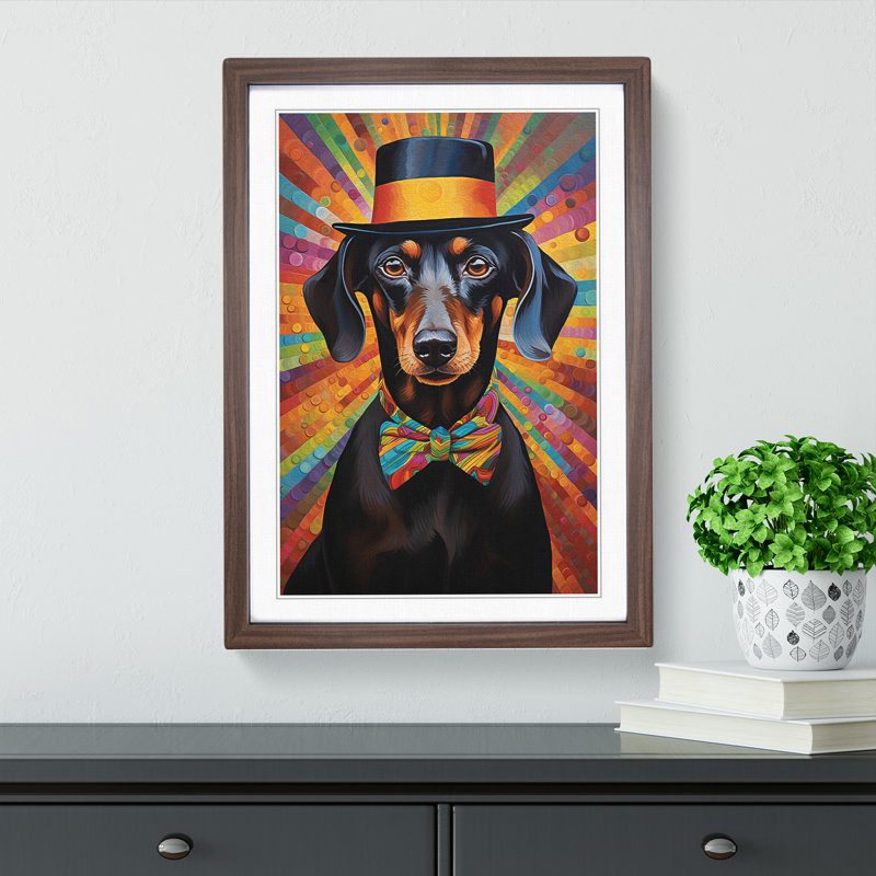 Single Picture Frame Print on Wood, 46cm H x 34cm W, Walnut Framed