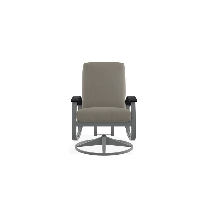 Belle Isle Outdoor Swivel Lounge Chair, Canvas Granite Sunbrella® Canvas, Black P70, Textured Graphite