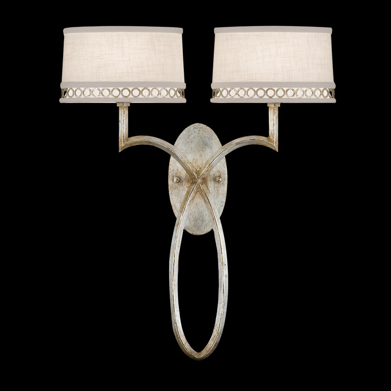 Allegretto Armed Sconce, Platinized Silver Leaf