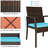 Reeltown 6 - Person Acacia Solid Wood Patio Dining Set Umbrella Hole Included Rectangular Table with Cushions Included-1586499237