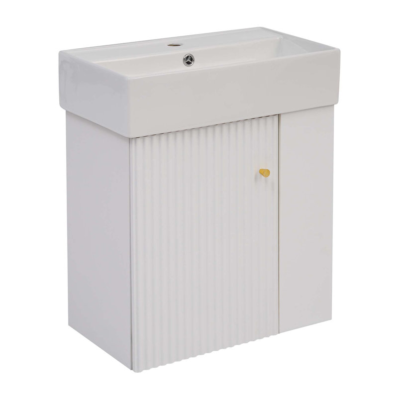 Meuble-lavabo flottant moderne avec lavabo en céramique