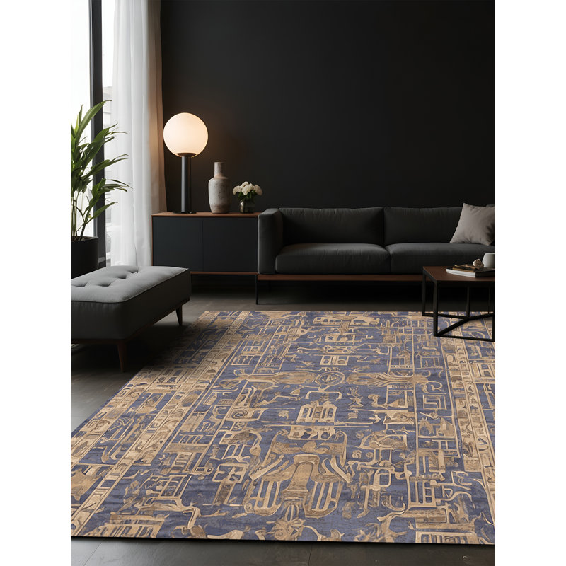 Tapis gris soyeux et moelleux, Carré 7 pi