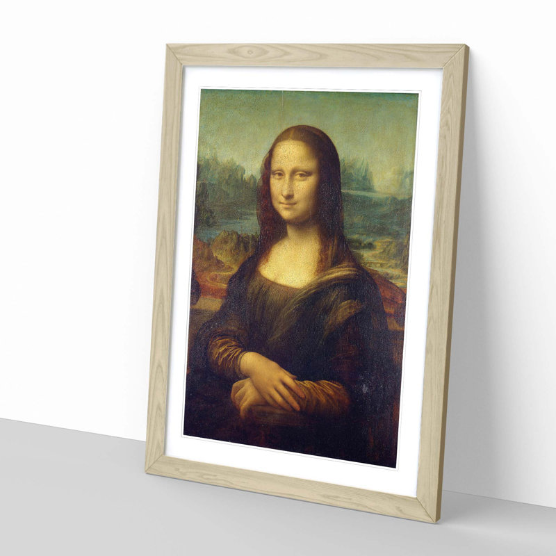 Mona Lisa by Leonardo Da Vinci - Framed Print, Oak