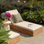 Darlene Teak Wood Outdoor Chaise, Sand