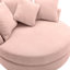 Fauteuil demi-tonneau pivotant à 360 ° avec repose-pieds avec rangement et 4 coussins, fauteuil de loisirs moderne en chenille pour salon
