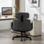 Chaise de bureau Criss Cross avec accoudoirs et roues et appui-tête réglables, chaise de bureau de coiffeuse en polyuréthane avec siège large pour les jambes croisées, chaises de bureau pivotantes pour la maison, le maquillage, les jeux, le bureau, gris-464105925