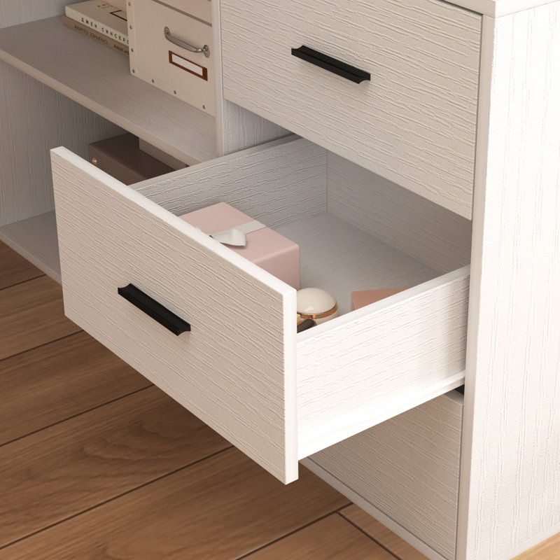 Makeup Vanity With 3 Drawers, Shelf Storage And Power Outlet