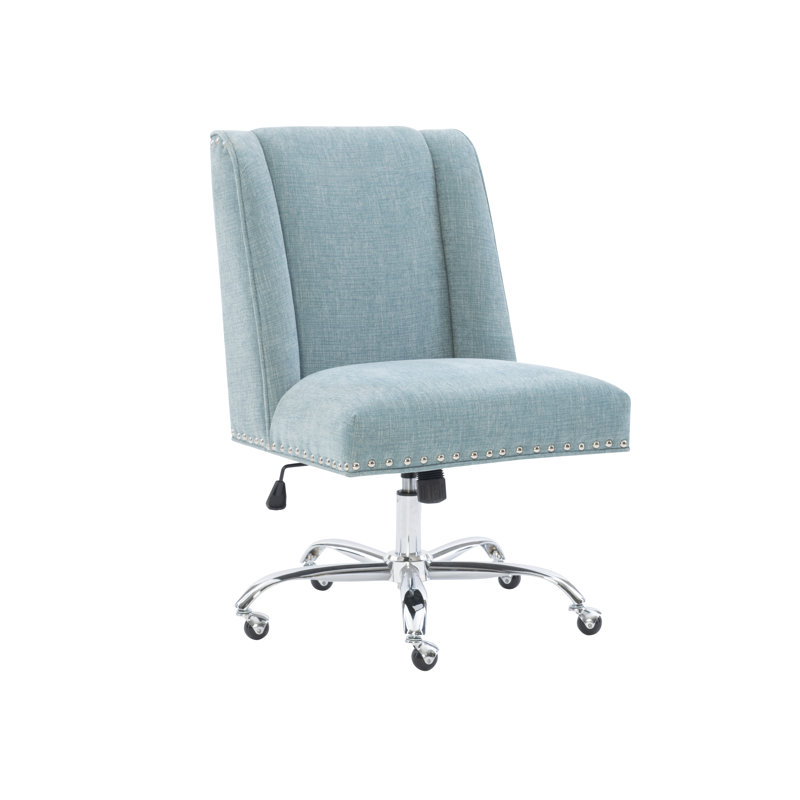 Chaise de travail pivotante et inclinable Dayton, Aigue-marine, Polyester