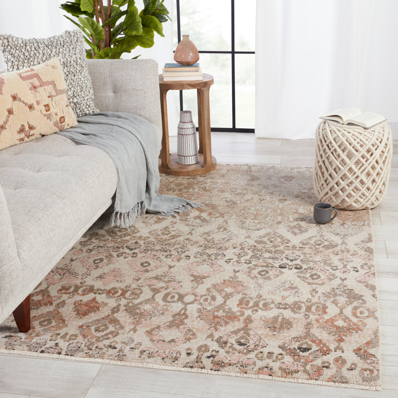 Tapis brun clair Sanaa Ikat, Rectangle 9 pi 6 po x 12 pi 7 po