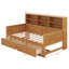 Lit de jour en bois avec étagères de rangement et 2 tiroirs, 6 tablettes de chevet, design à panneaux cannelés-1224624625-1224624626
