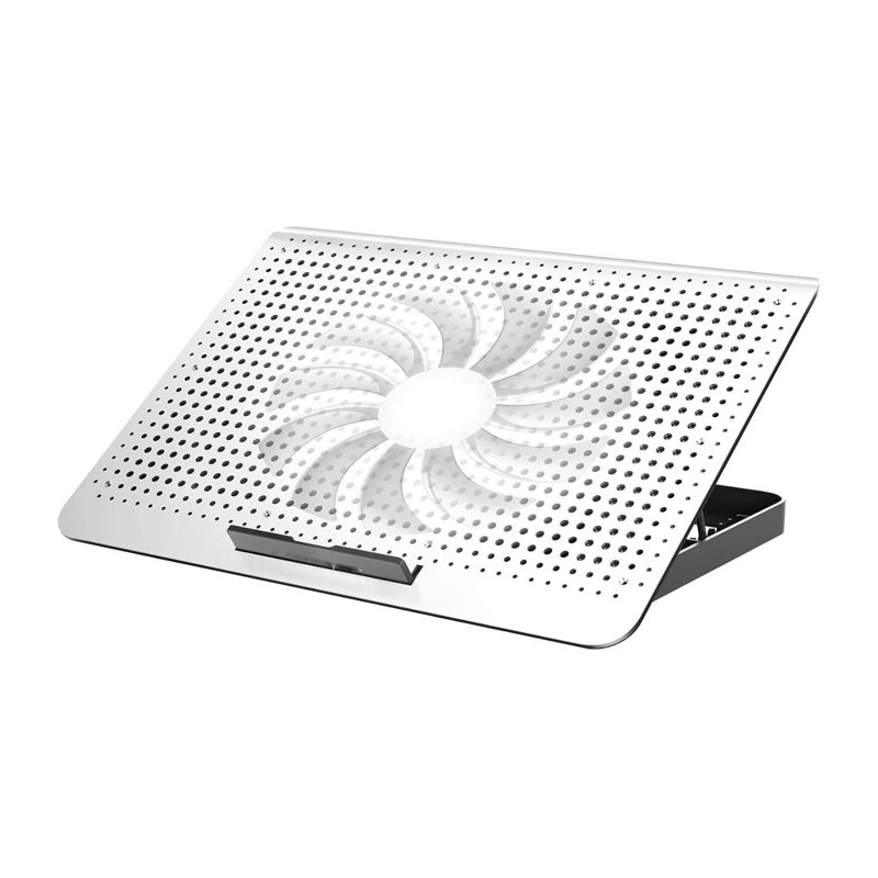 Aluminum Laptop Cooling Pad 2023 Upgrade, Laptop Cooler Stand With 7 Height Adjustable, Laptop Fan Cooling Pad For Laptop 12-15.6 Inch, Notebook Cooler Pad With Two USB Port (Silver)