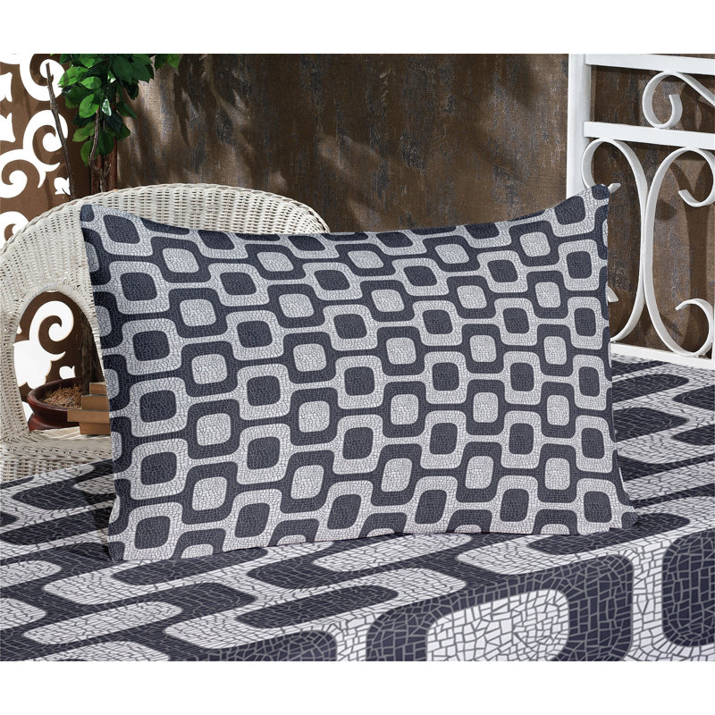 Drap-housse et coussin décoratif Ambesonne, gris pâle et blanc, Ensemble de draps-housses pour lit simple + 2 taie