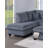 Modern Style 3Pc Sectional Set USB Port Storage Ottoman Right Arm Chaise Left Arm Sofa Dark Gray Finish Primary Living Room-1070065406