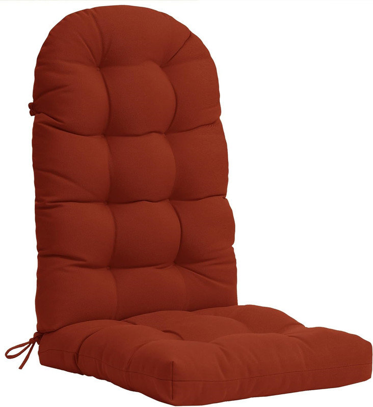 Coussin de chaise d'extérieur Adirondack, coussin de chaise épais à dossier haut avec coton PP et attaches, Burnt Orange
