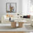 Black Modern Geometric Pedestal Tabletop Hurricane Candle Holders Set of 2