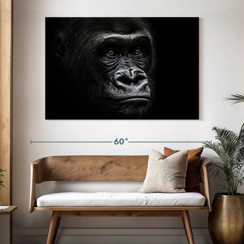 Gorilla Portrait Close Up, 34" H x 51" W