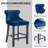 Alaster Upholstered Velvet Counter Stool with Solid Wood Frame-1107992072